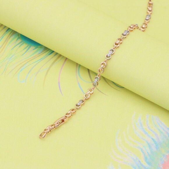 "Sparkling Rose Gold Bracelet with Dainty Crystal Accents, XPBL0732 - Picture 2 of 12